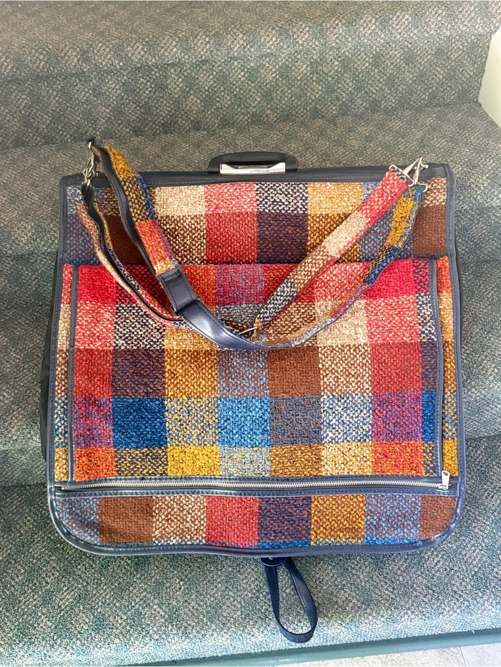 Skyway Luggage Plaid‎ Rainbow Retro Tweed Garment Bag